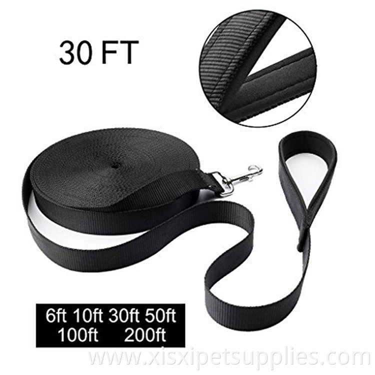 Extra Long Line Training Dog Leash 6ft 30ft 50ft 100ft 160ft 200ft for Dogs Nylon,imitated Nylon + Titanium Alloy Hook Black